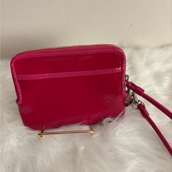 Coach Poppy Red Embossed Graffiti Limited Edition Patent Leather Wristlet - Picture 3 of 6